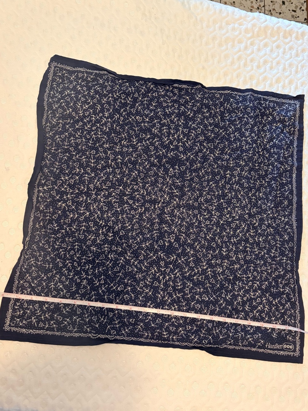 Handker Bandanas Navy Floral Print Square Scarf